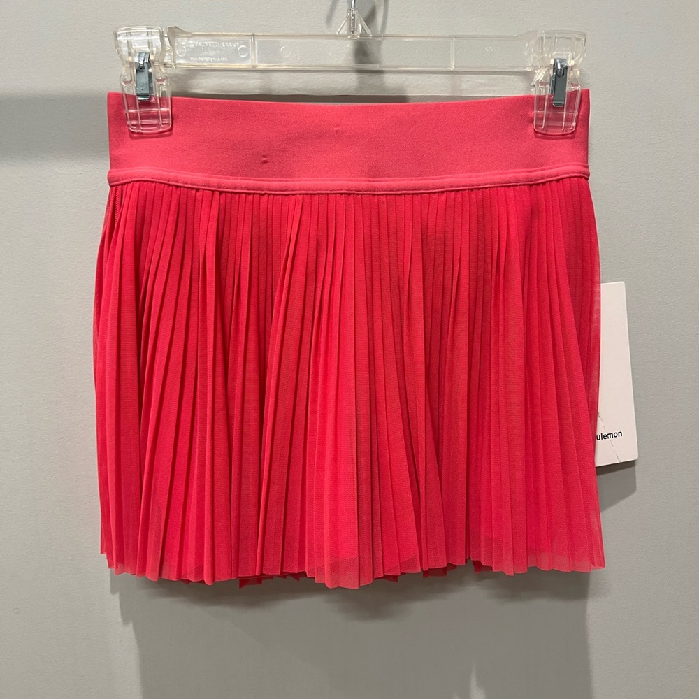 NWT Lululemon Mesh Pleats Mid-Rise Tennis Skirt ~ Sz 2 ~ Lip Gloss Pink